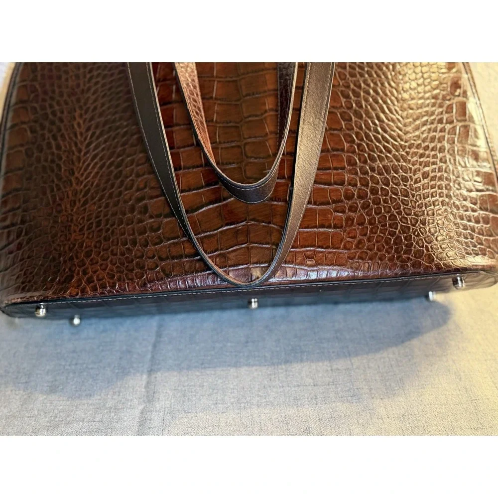 Jack‎ Georges Croco Embossed Leather Business Tote Ladies Laptop Briefcase